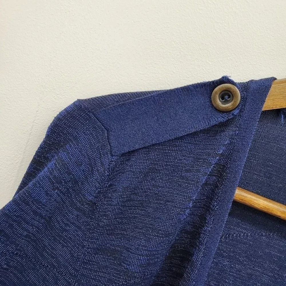 Chicos Womens S Blue Open Front Cardigan Sweater Long Sleeve Pockets - Picture 8 of 13